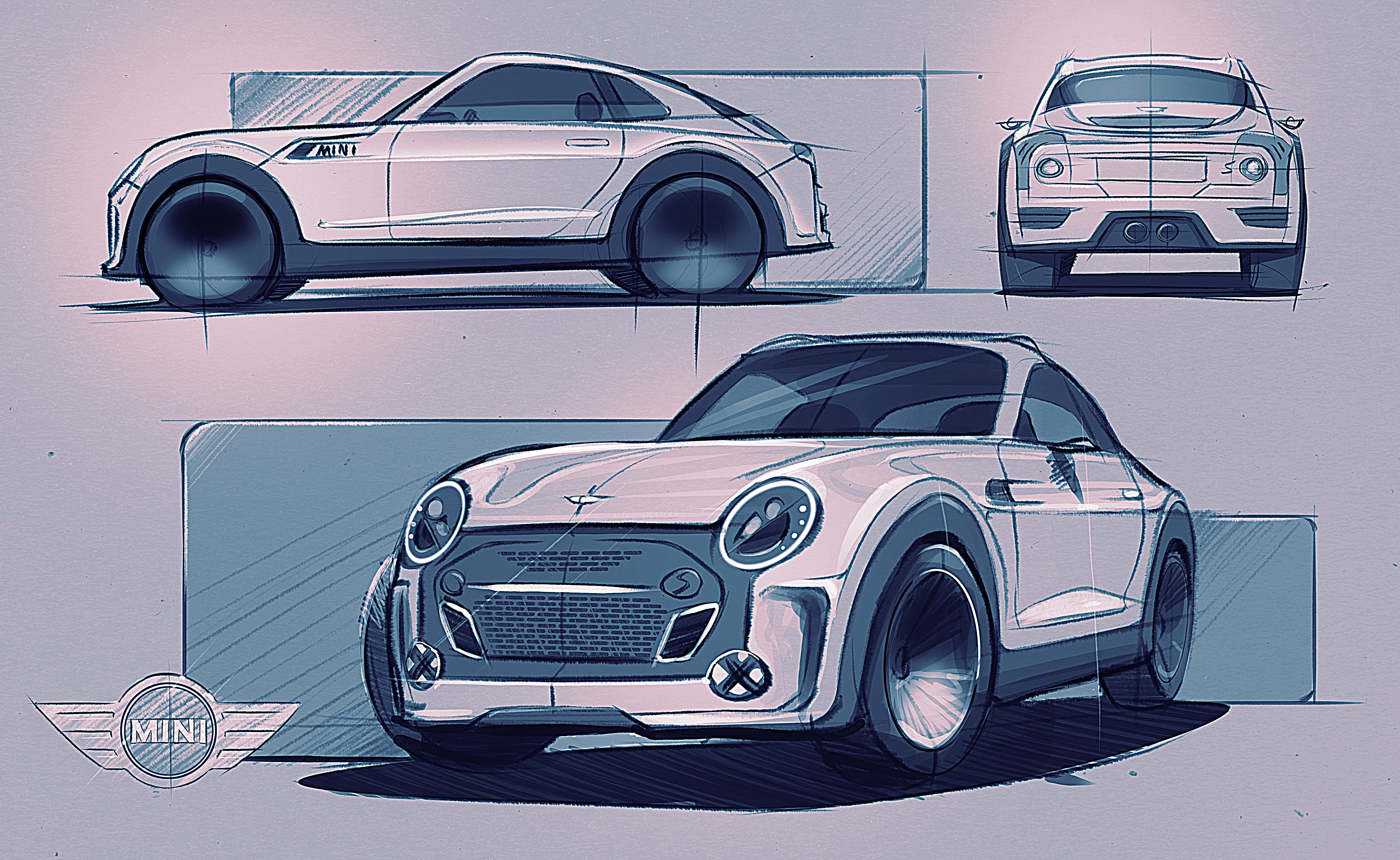 mini，pretty，Two seater car，Automobile design，brand，industrial design，